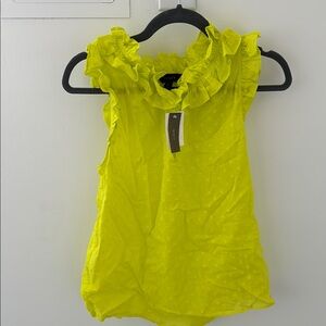 J. Crew Neon Yellow Ruffle Blouse